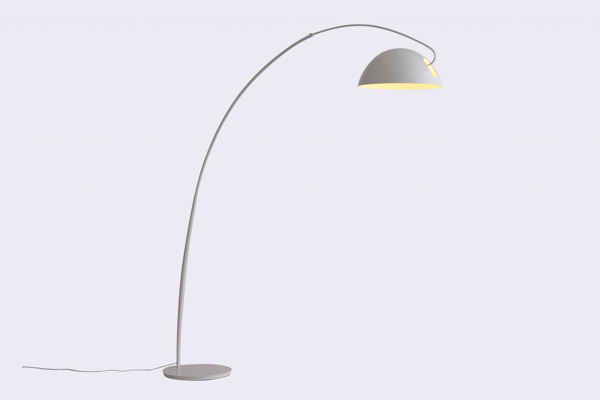 91" White Steel Arched With White Metal Shade-0