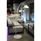 91" White Steel Arched With White Metal Shade-4