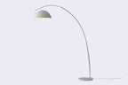 91" White Steel Arched With White Metal Shade-2
