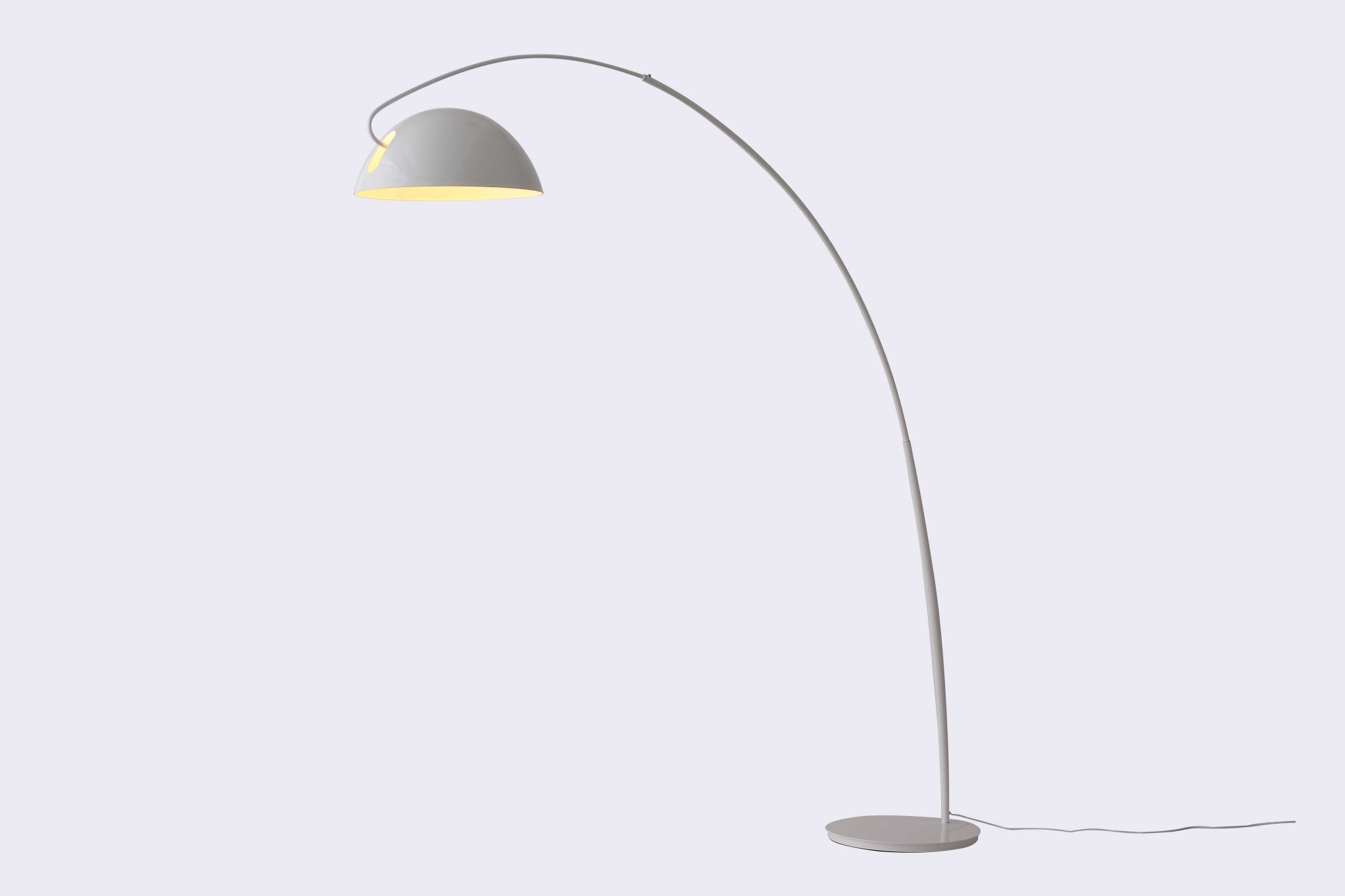 91" White Steel Arched With White Metal Shade-2