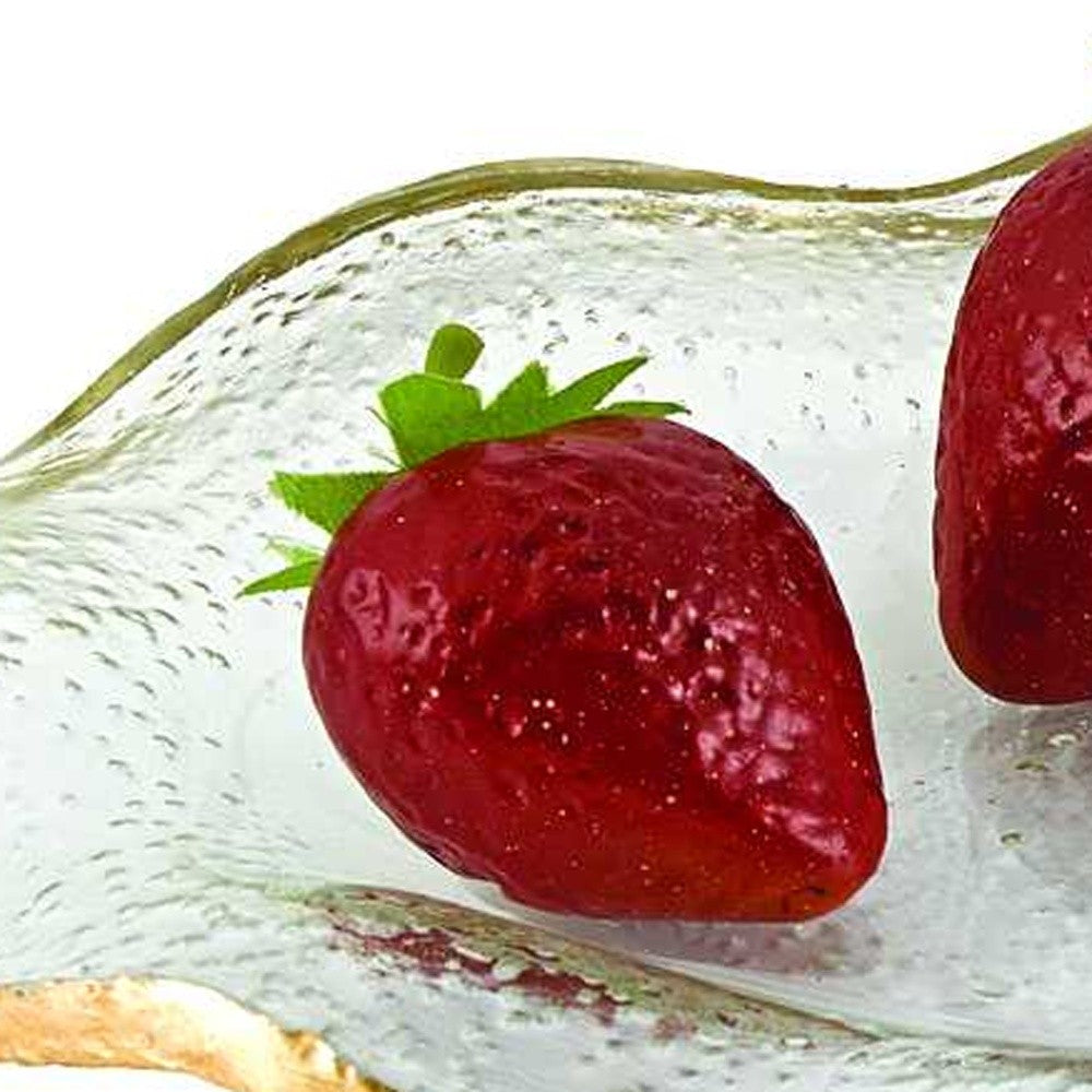 14 Mouth Blown Wavy Edge Gold Leaf Platter-2