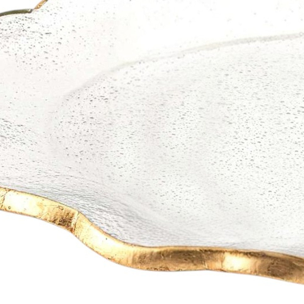 10" Clear And Gold Glass Platter-1