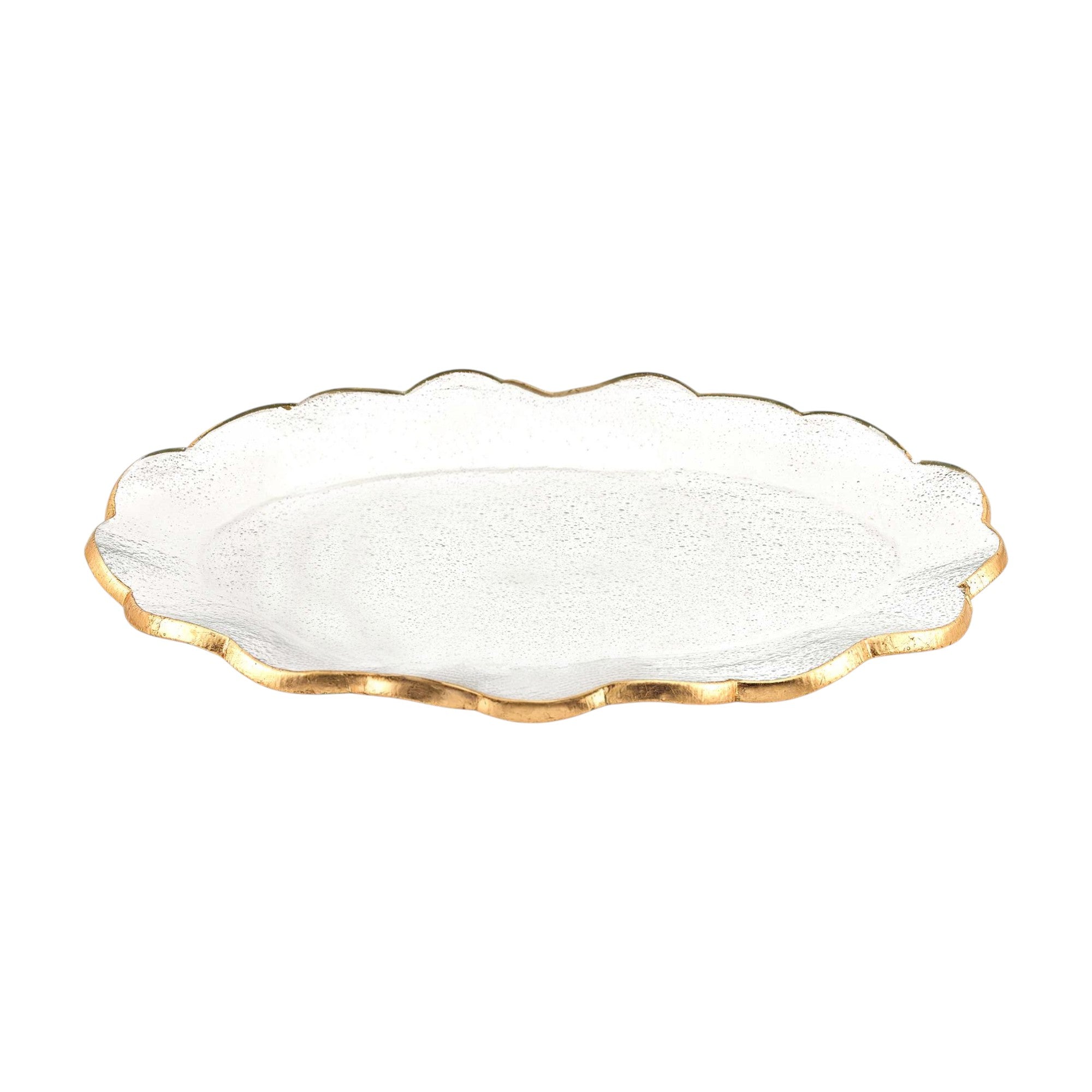 10" Clear And Gold Glass Platter-0