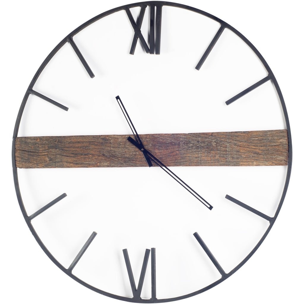 2" Circle Black Metal Skeleton Wall Clock-0