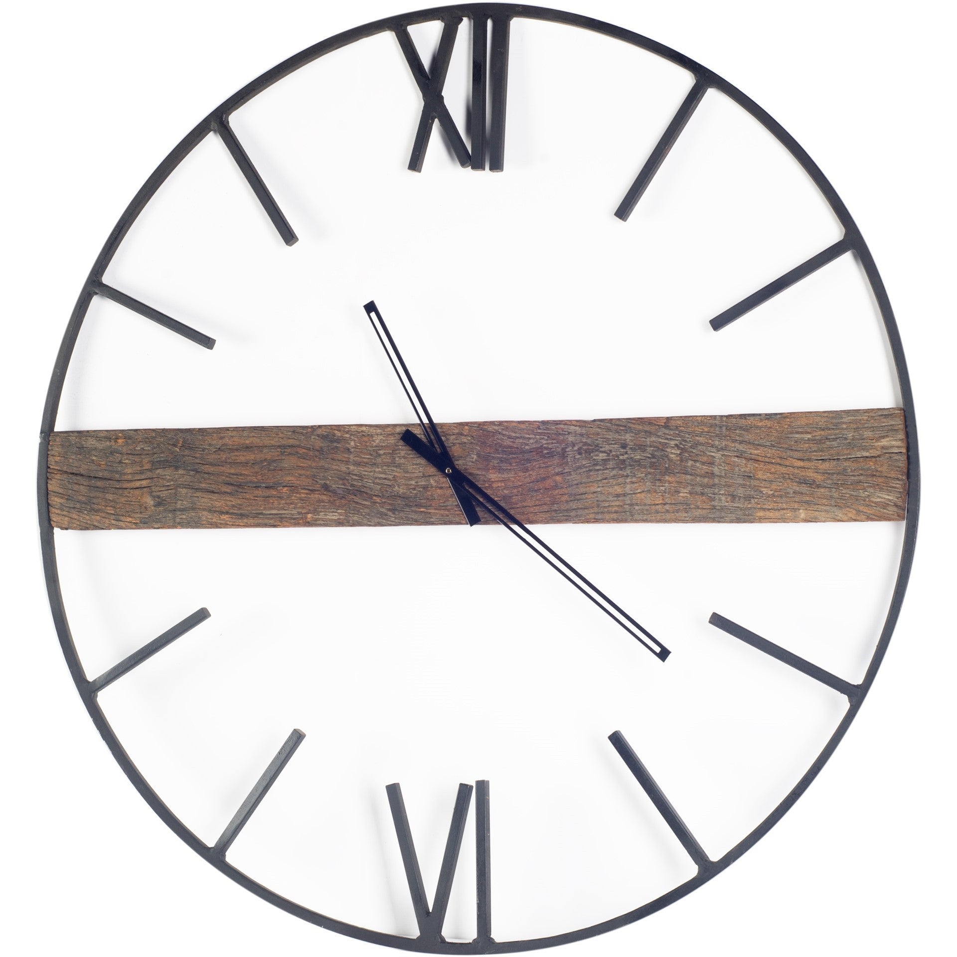 2" Circle Black Metal Skeleton Wall Clock-0