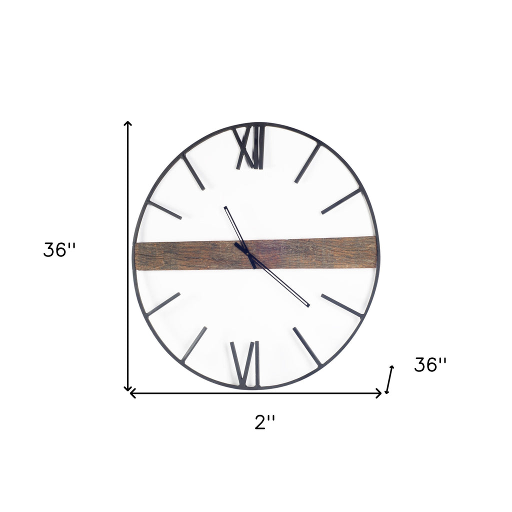 2" Circle Black Metal Skeleton Wall Clock-6