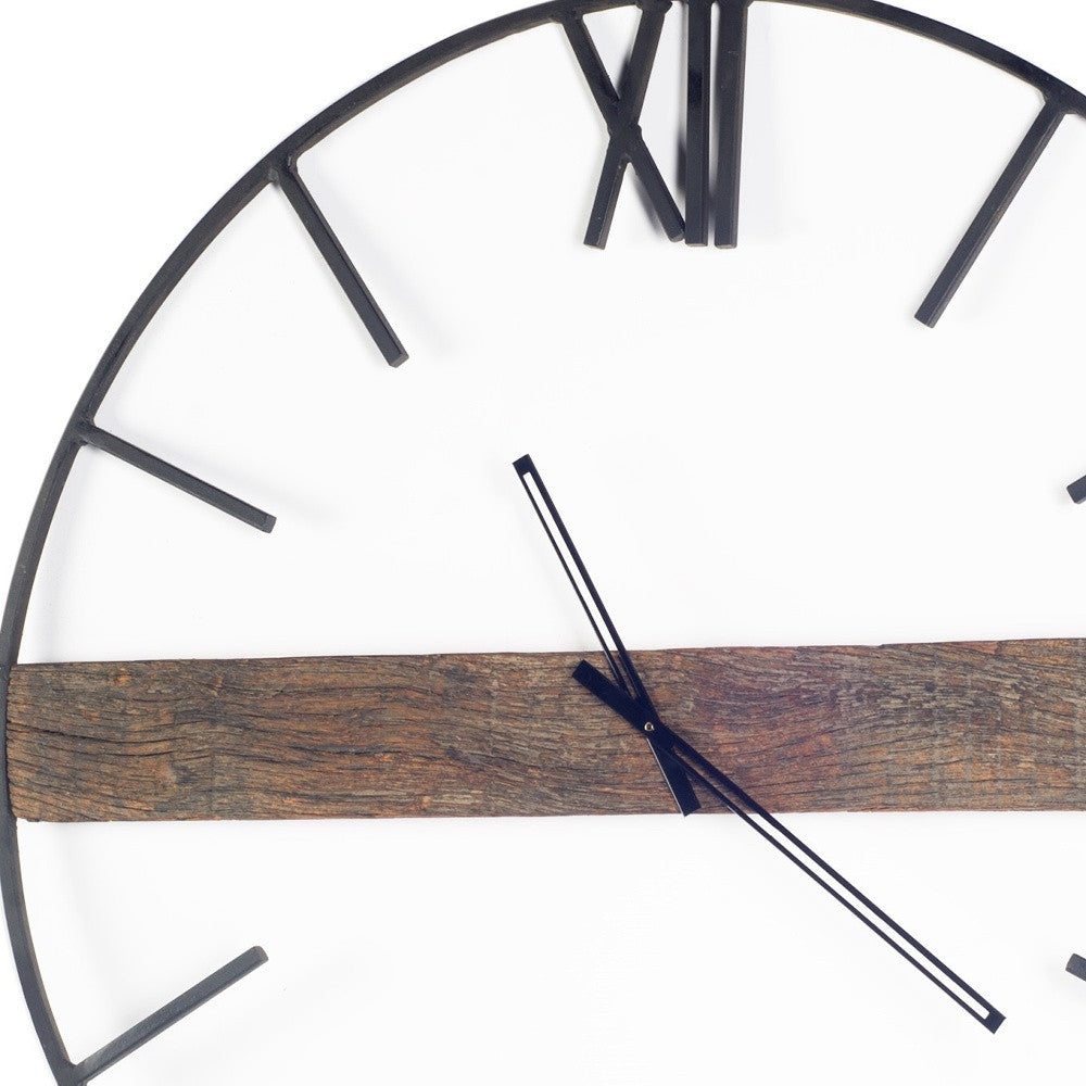 2" Circle Black Metal Skeleton Wall Clock-3