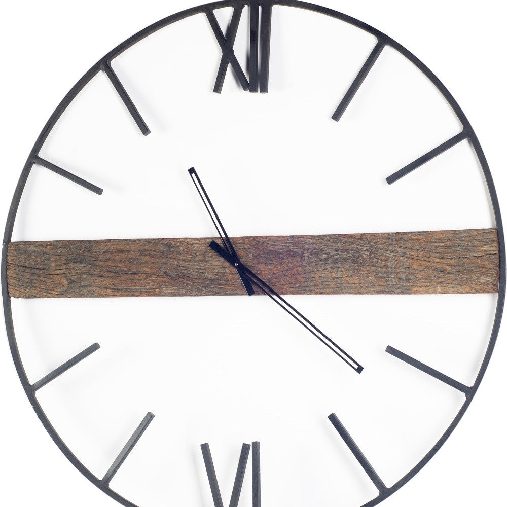 2" Circle Black Metal Skeleton Wall Clock-4