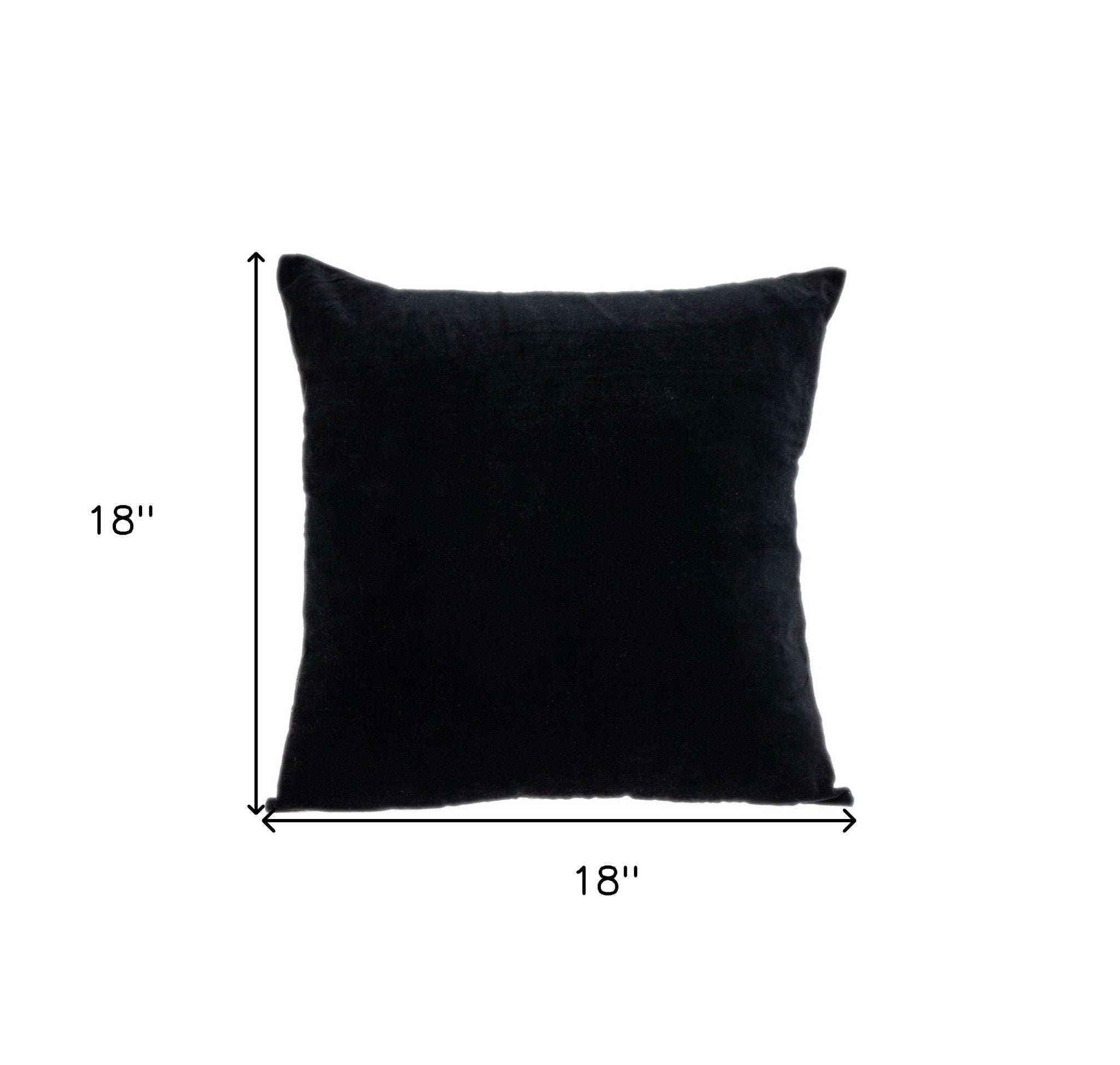 18" Black Velvet Throw Pillow-7