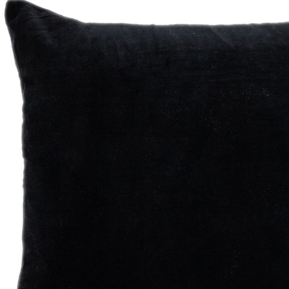 18" Black Velvet Throw Pillow-5