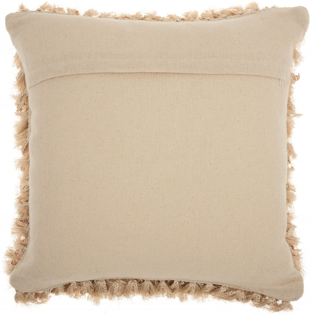 Soft Beige Shag Accent Pillow-2