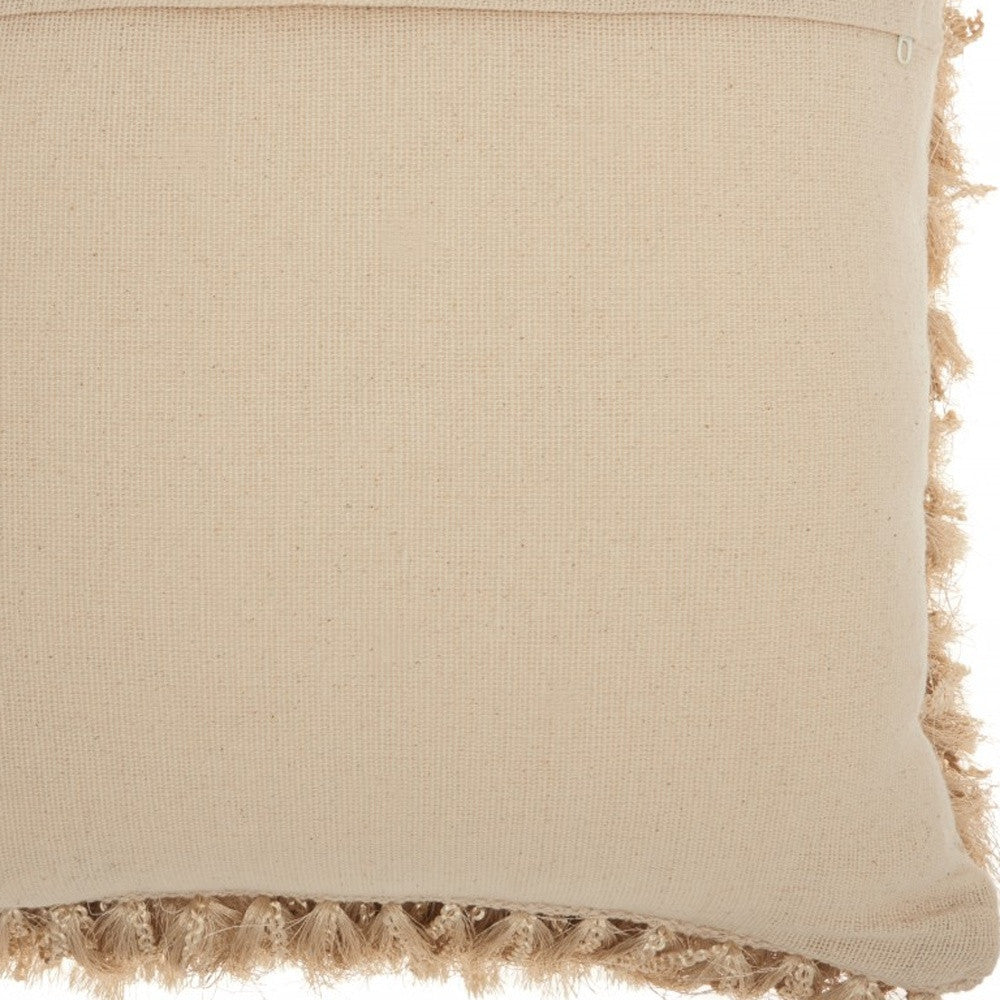 Soft Beige Shag Accent Pillow-4