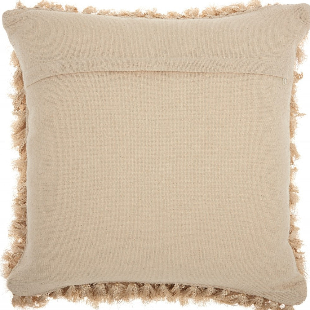 Soft Beige Shag Accent Pillow-3