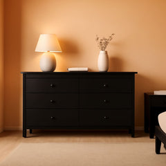 Alpine 6 Drawer Dresser Black GREENGUARD Gold Certified Nursery Furniture-0