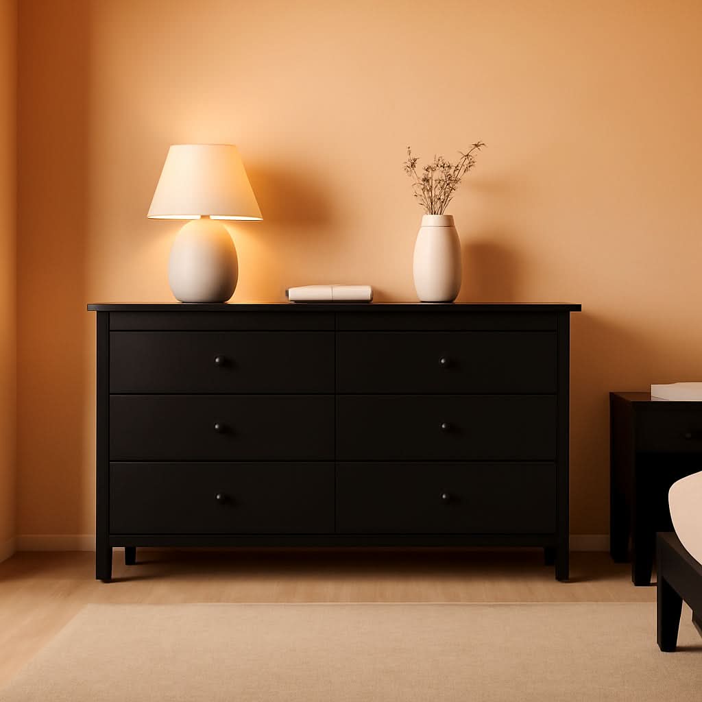 Alpine 6 Drawer Dresser Black GREENGUARD Gold Certified Nursery Furniture-0