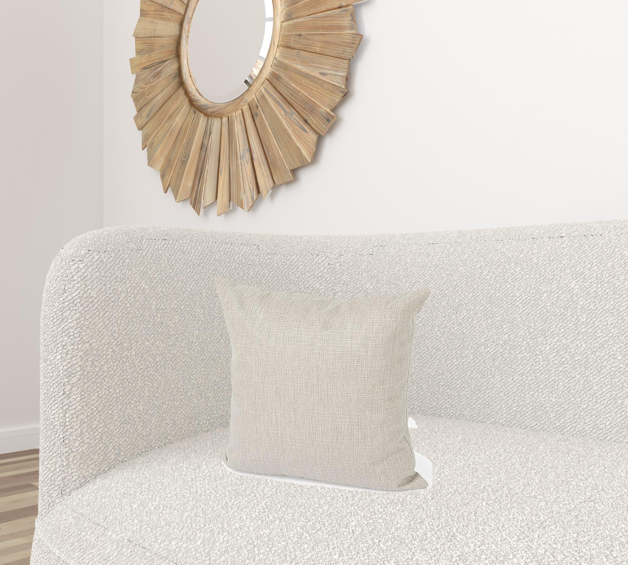 Neutral Sand Basket Weave Accent Throw Pillow-1