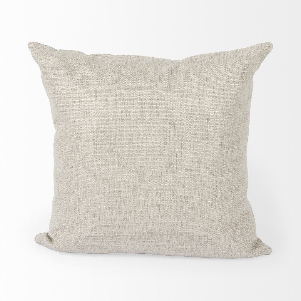 Neutral Sand Basket Weave Accent Throw Pillow-2