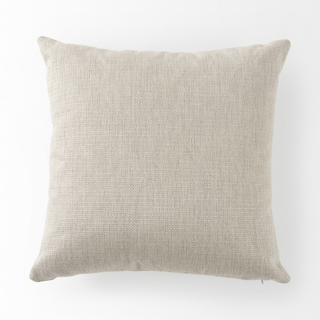 Neutral Sand Basket Weave Accent Throw Pillow-4