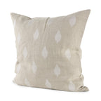 Beige And White Patterned Pillow Cover-0