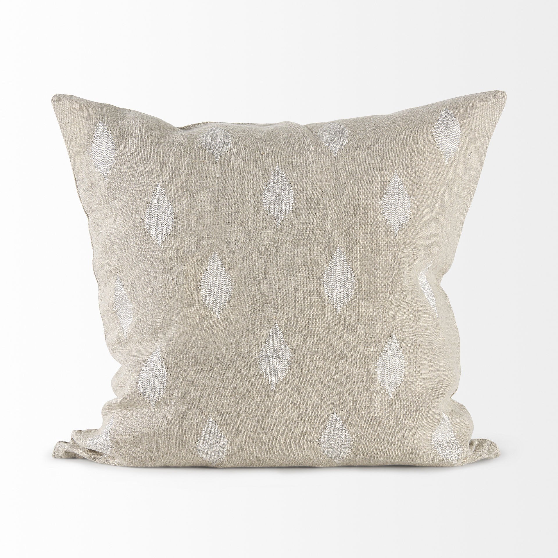 Beige And White Patterned Pillow Cover-2