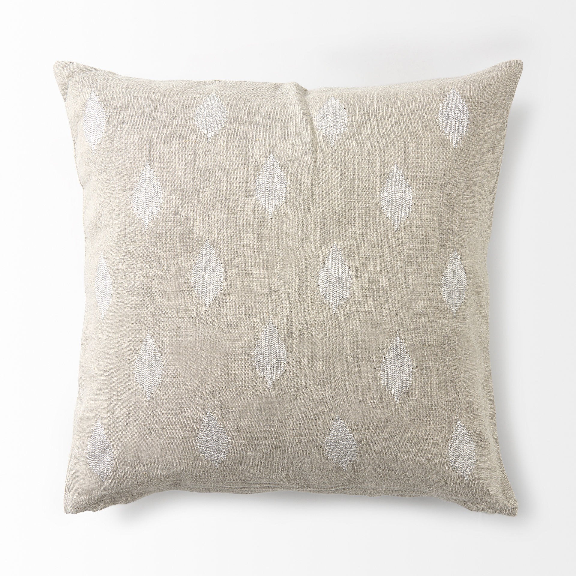 Beige And White Patterned Pillow Cover-5