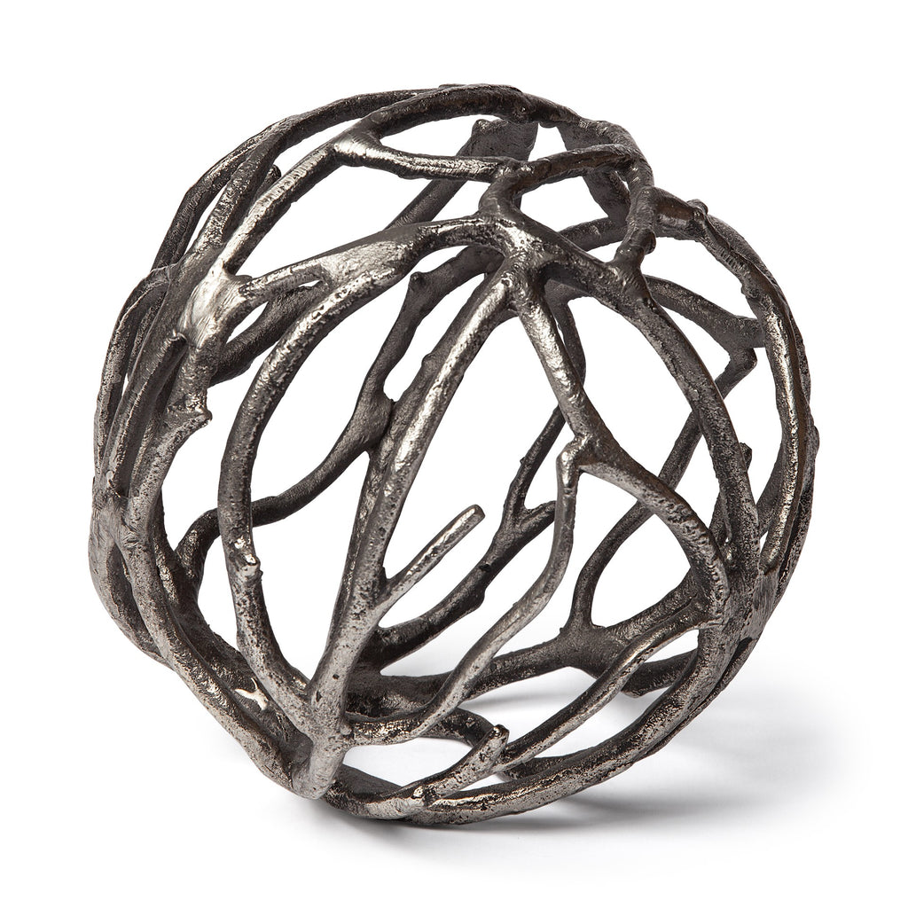 Silver Metal Tree Branch Sculpture-0