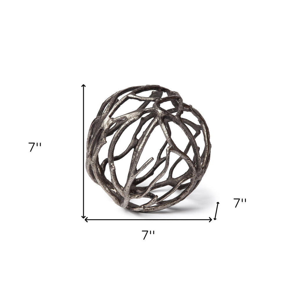 Silver Metal Tree Branch Sculpture-7