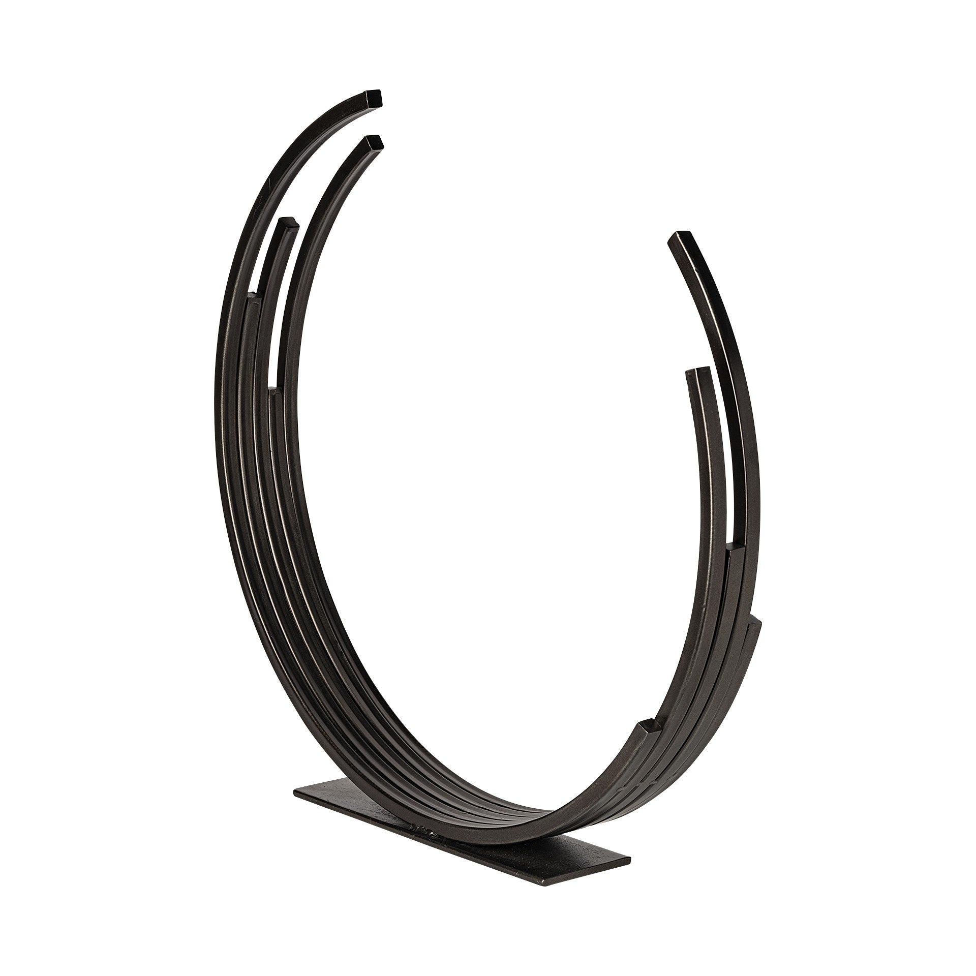 20" Black Iron Modern Abstract Tabletop Sculpture-1