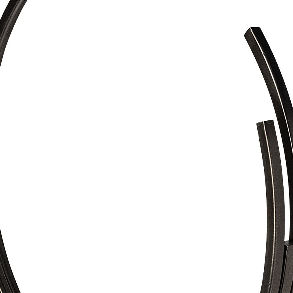 20" Black Iron Modern Abstract Tabletop Sculpture-2