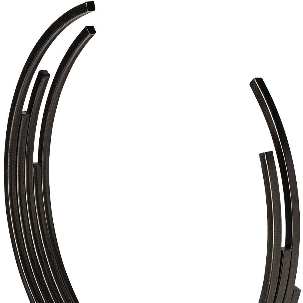 20" Black Iron Modern Abstract Tabletop Sculpture-3