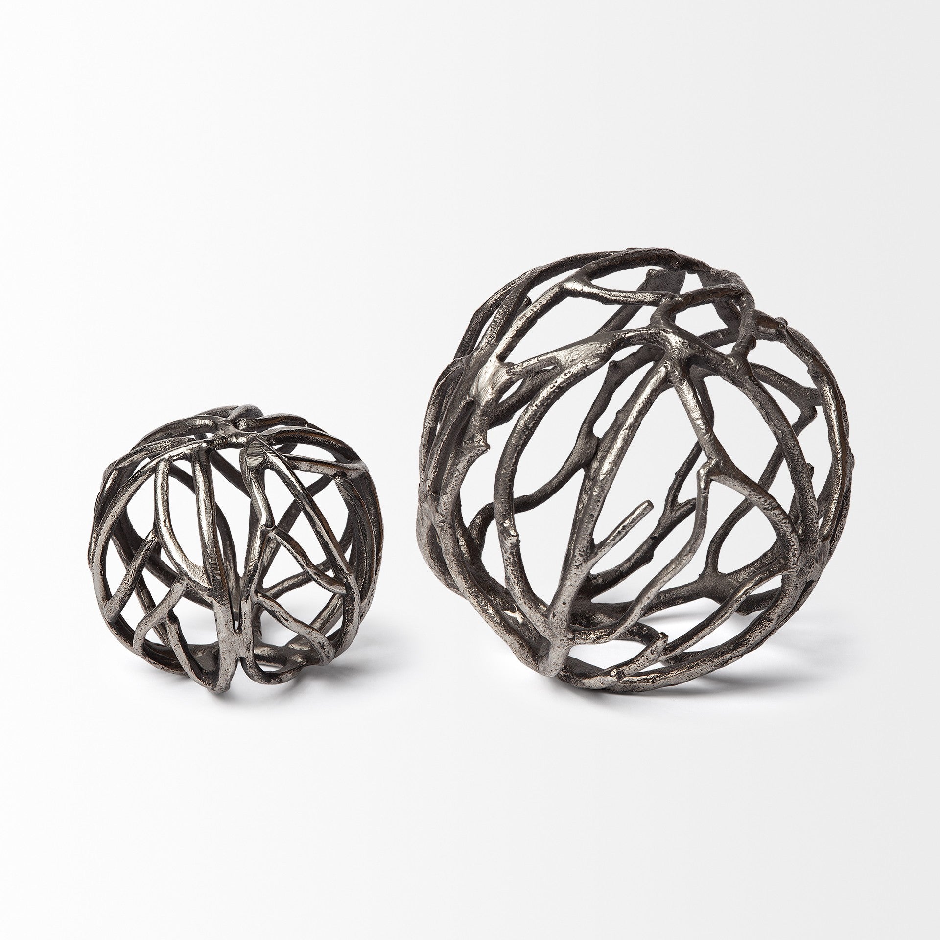 Petite Silver Metal Tree Branch Sculpture-2