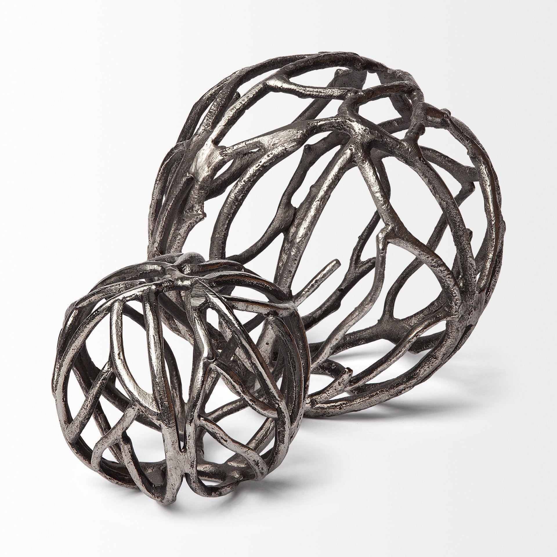 Petite Silver Metal Tree Branch Sculpture-1
