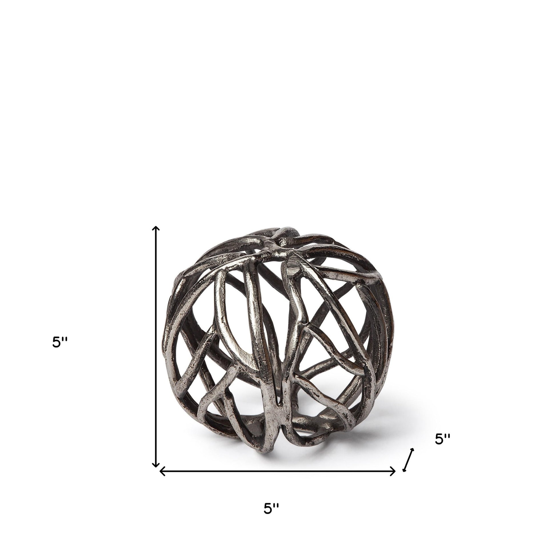 Petite Silver Metal Tree Branch Sculpture-6
