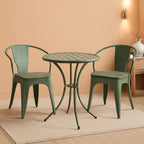 Colmar Outdoor Iron Bistro Set 3 Piece Matte Green-0
