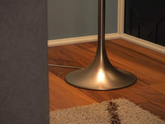 Floor Lamp Antique Brass DrumShade Sixty One Inch Height-4