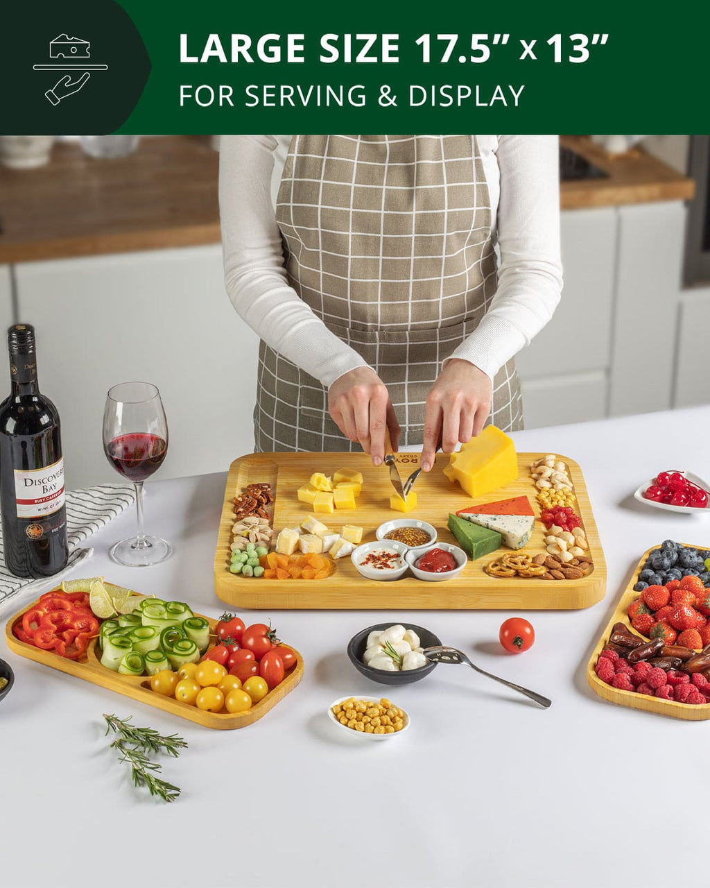 Cheese Board Set with Side Trays-2