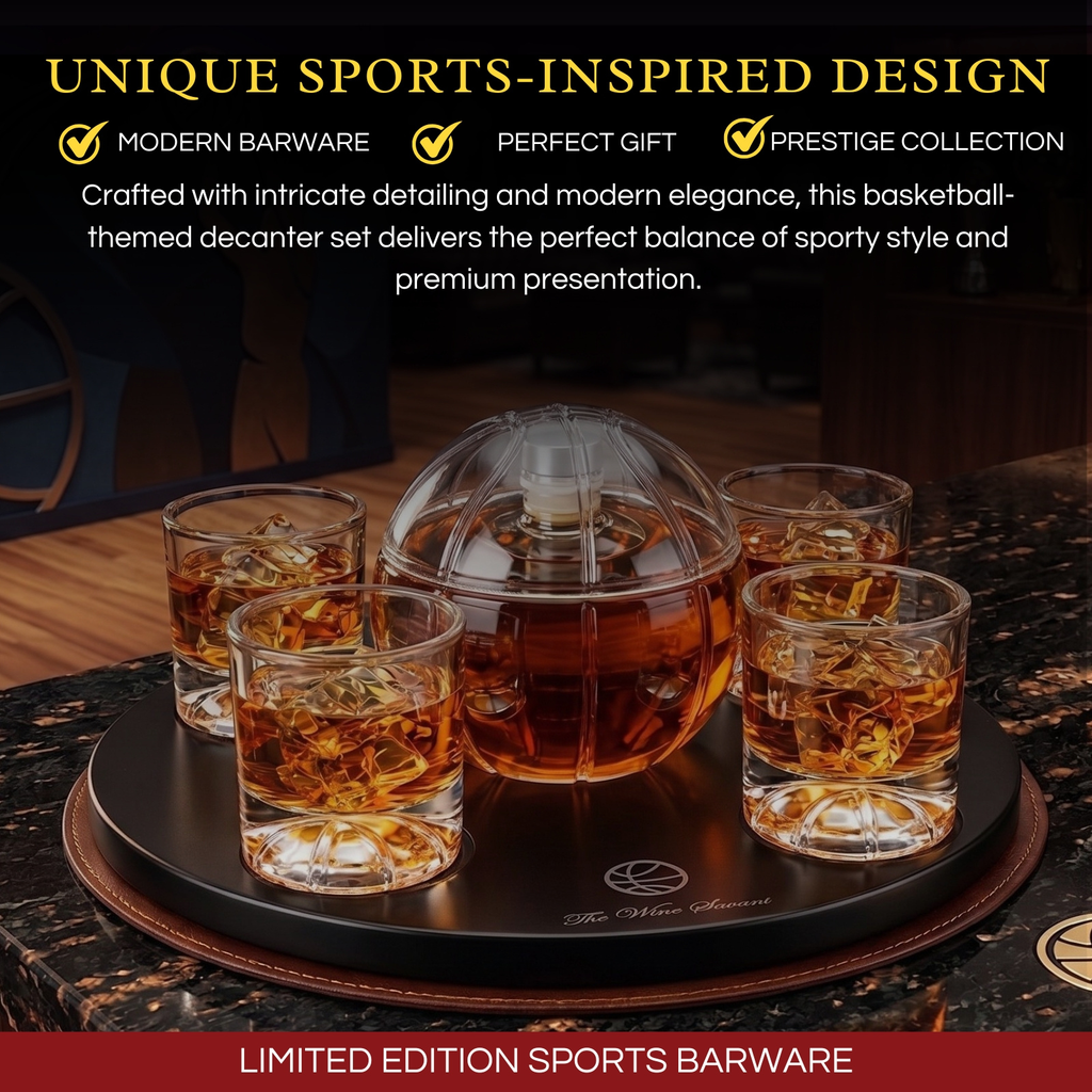 Basketball Decanter Set, Whiskey Scotch or Bourbon Decanter-2