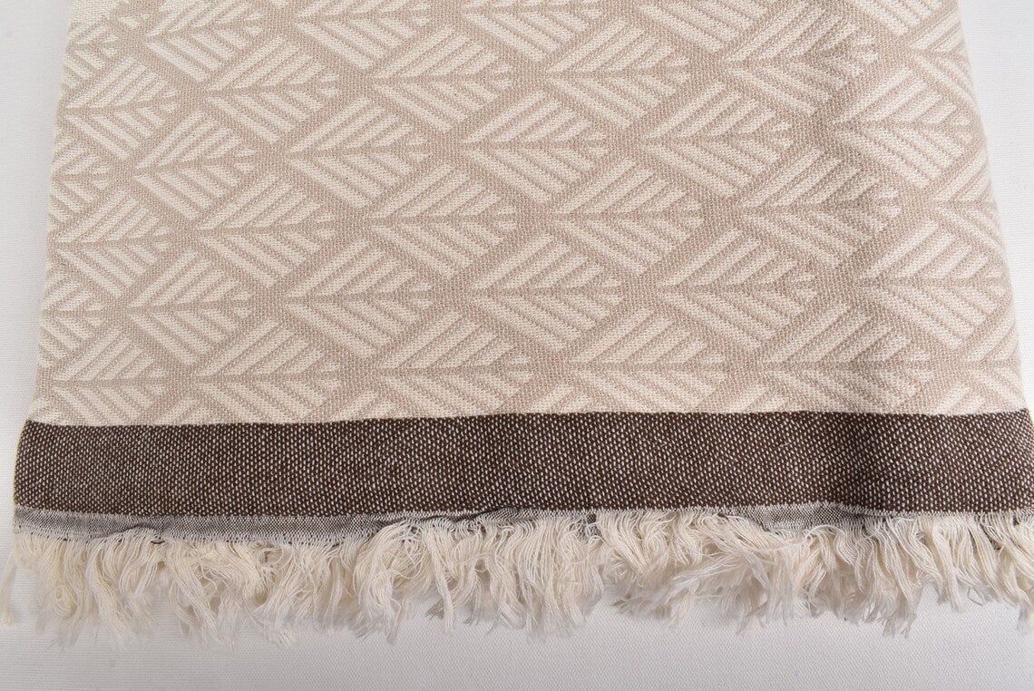 IKAT BEIGE TURKISH THROW-2