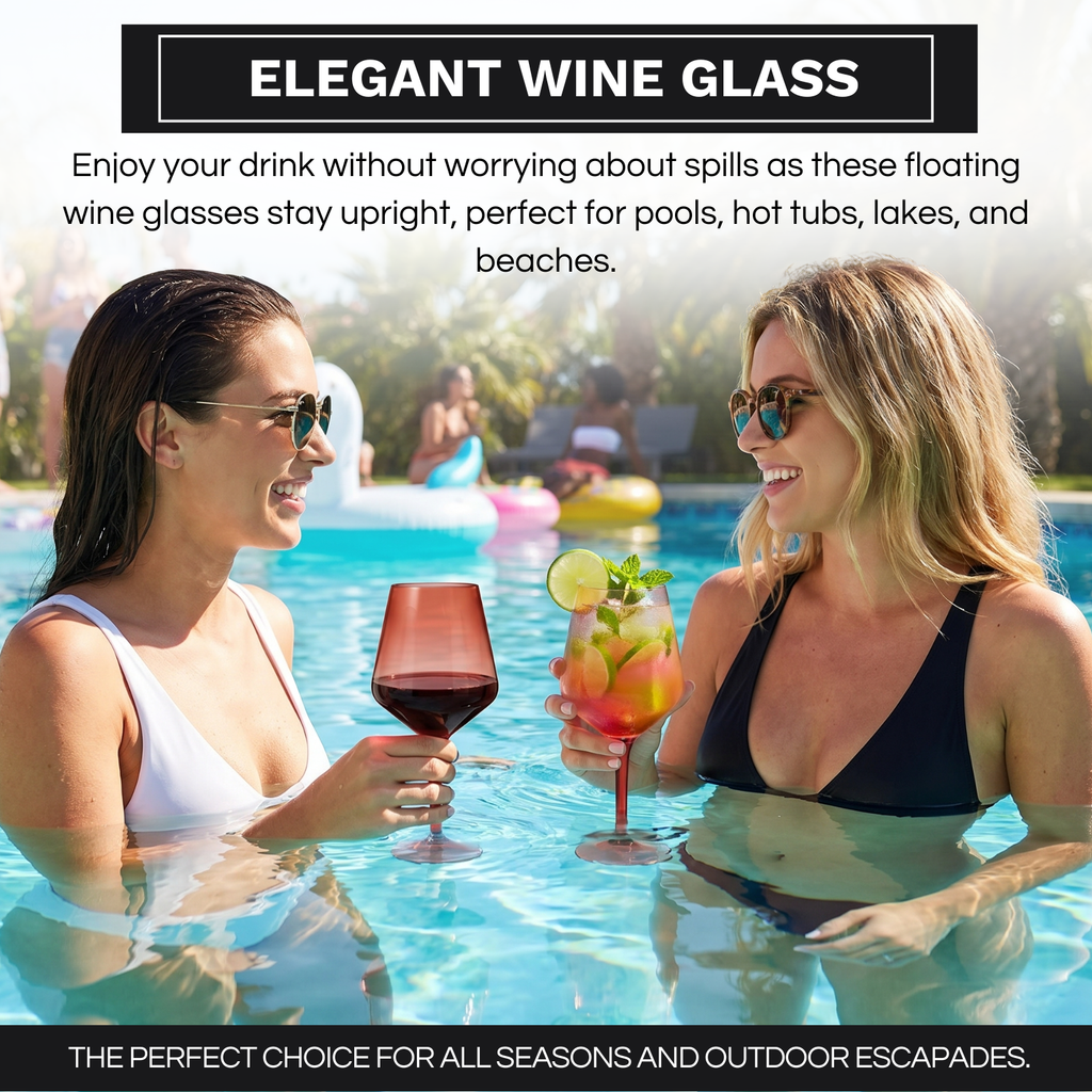Floating Wine Glasses for Pool - Set of 2-15 OZ (Muted Red)-2