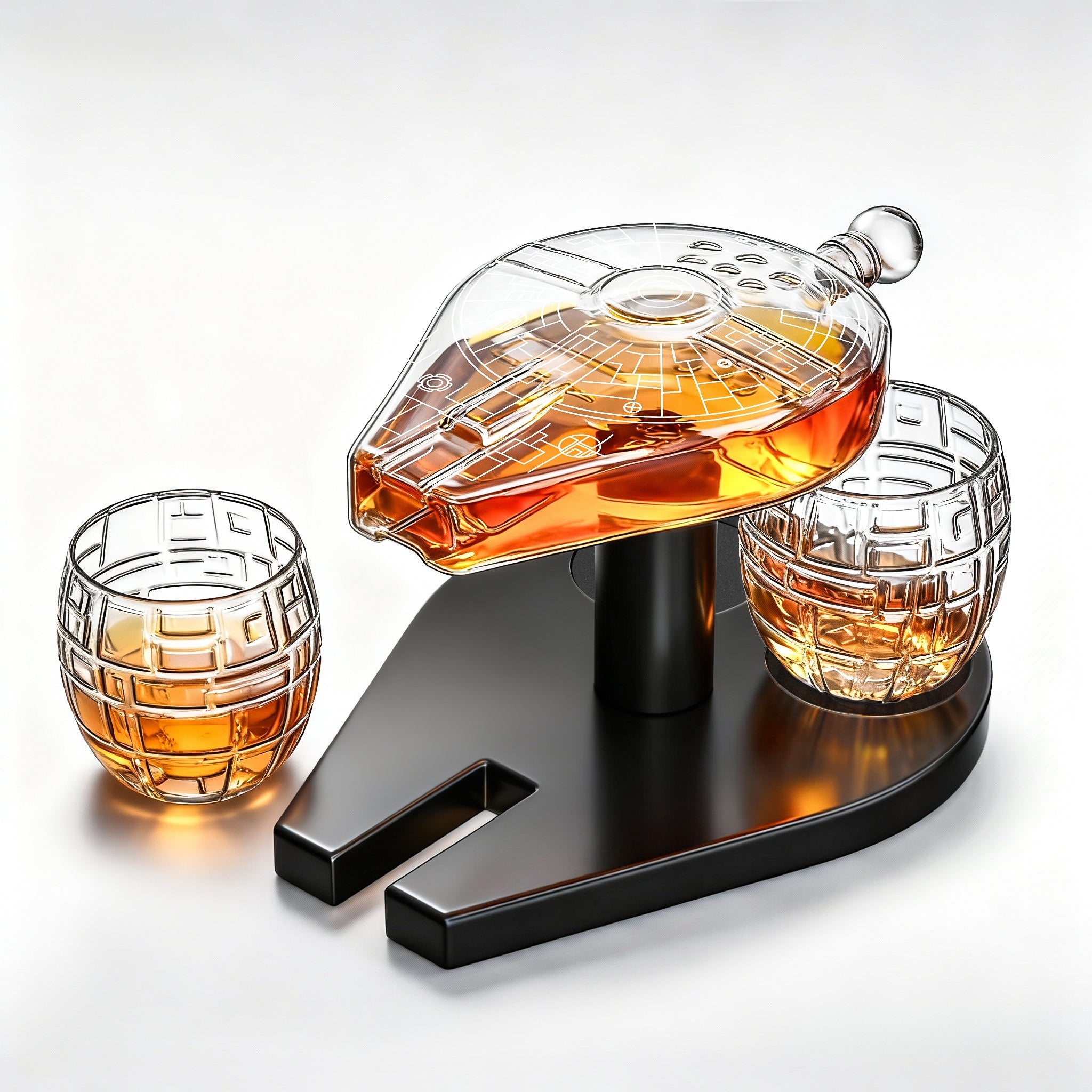 Galactic Cruiser Birthday Gifts for Men Dad, Galaxy Spaceship Whiskey Decanter Sets-2