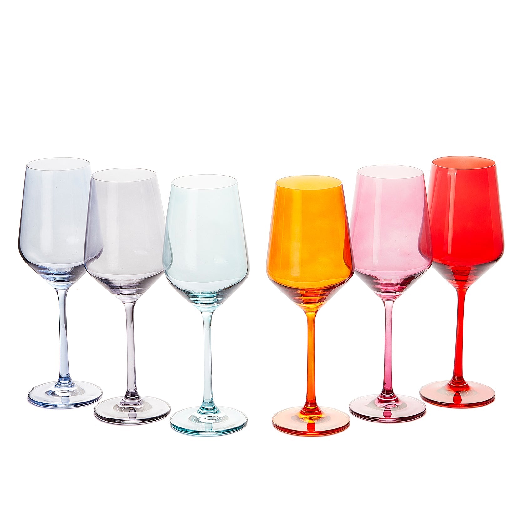 Colored Wine Glass Set, Large 12 oz Glasses Set of 6-4