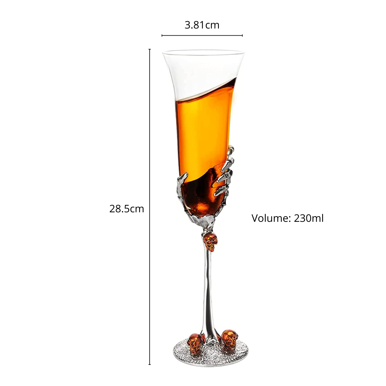 Stemmed Skeleton Champagne Glasses Set of 2