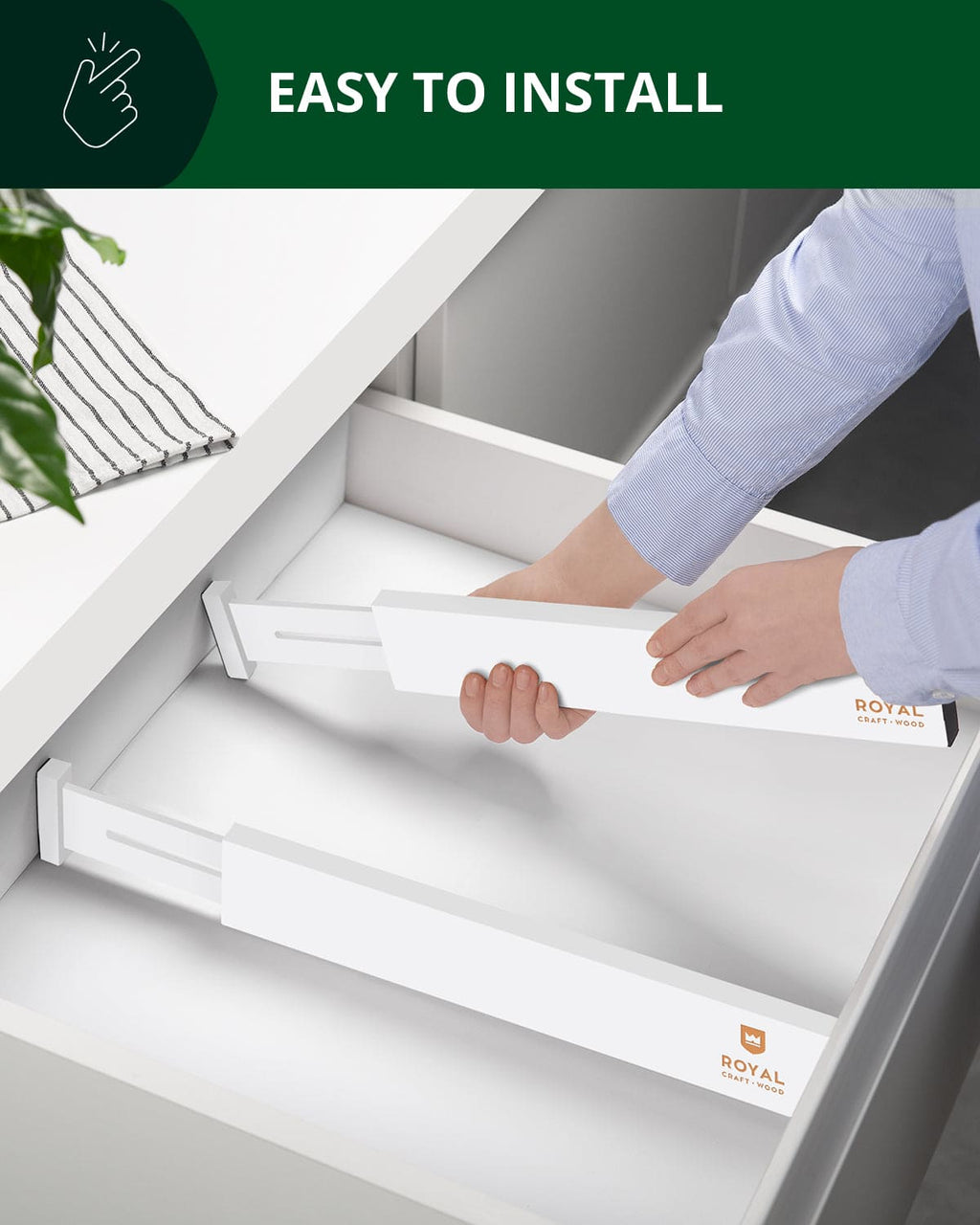 Drawer Dividers 22”, White-2
