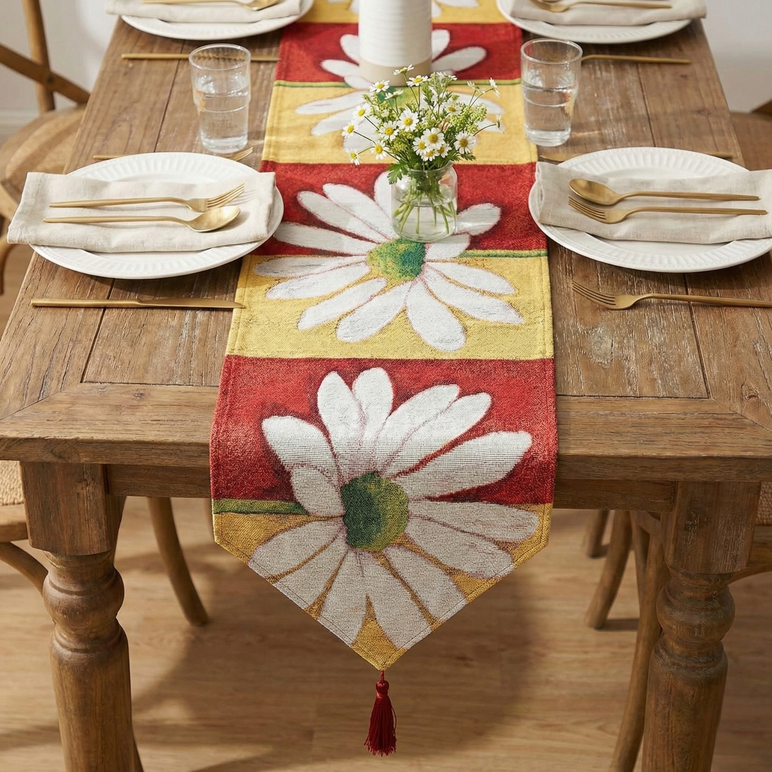 Tache Loves Me Not Daisy Tapestry Table Runner (9046)-1
