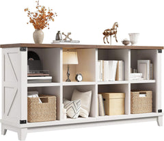 White Farmhouse Eight Cube Storage System Display Shelf-0