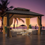 10x12 Hardtop Gazebo Weatherproof Aluminum Frame Patio-0