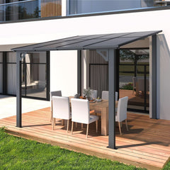 8x8 Waterproof Wall Mounted Lean To Gazebo for Patio-1