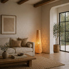 Bamboo Floor Lamp Large Woven Boho Ambient Luminaire XL-3