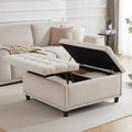 Beige Oversized Storage Ottoman Featuring Lift Top-0