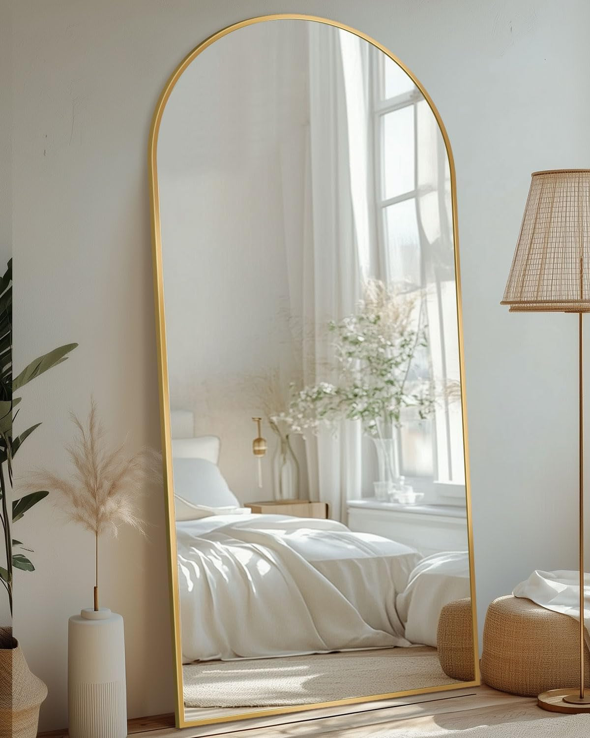 Full Length Floor Mirror 71x28 Inches Gold Aluminum Frame-1
